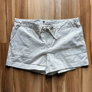 GAP Cream Drawstring Canvas Jean Shorts
